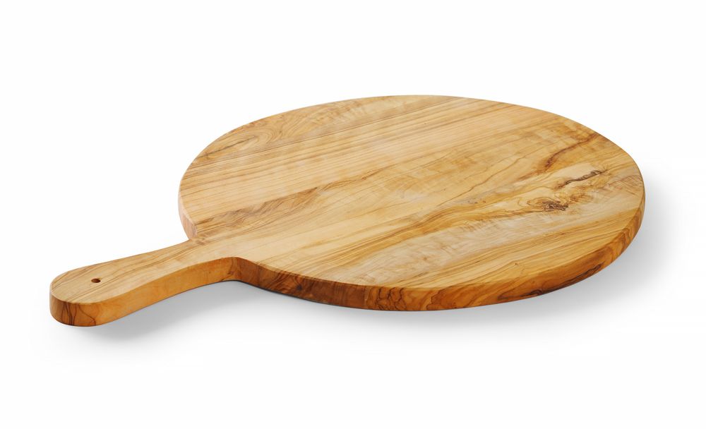 Tagliere da portata in legno di ulivo, HENDI, ⌀320x(H)19mm