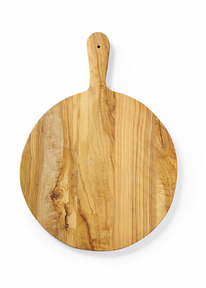 Tagliere da portata in legno di ulivo, HENDI, ⌀320x(H)19mm