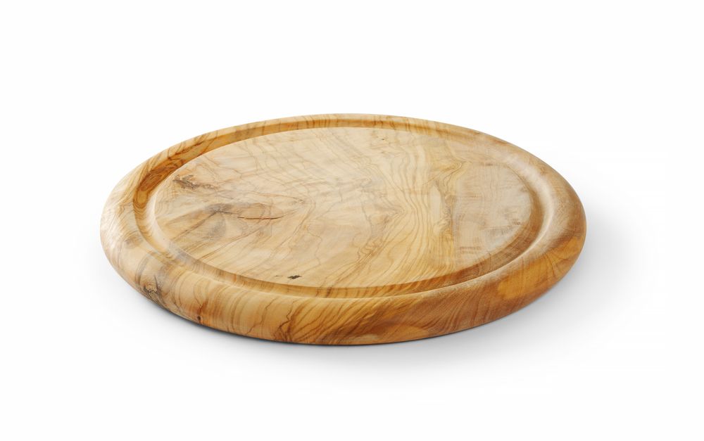 Tagliere da portata in legno di ulivo, HENDI, ⌀260x(H)25mm