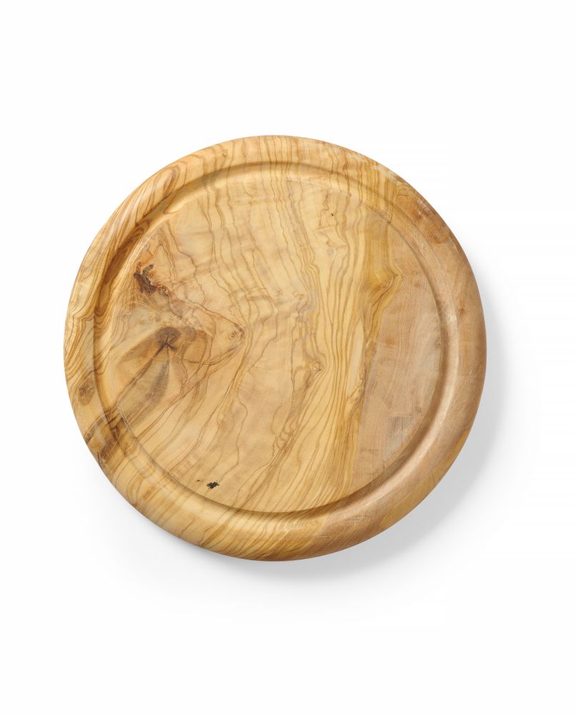 Tagliere da portata in legno di ulivo, HENDI, ⌀260x(H)25mm
