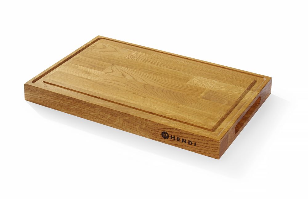 Tagliere da portata in quercia., HENDI, 420x280x(H)40mm