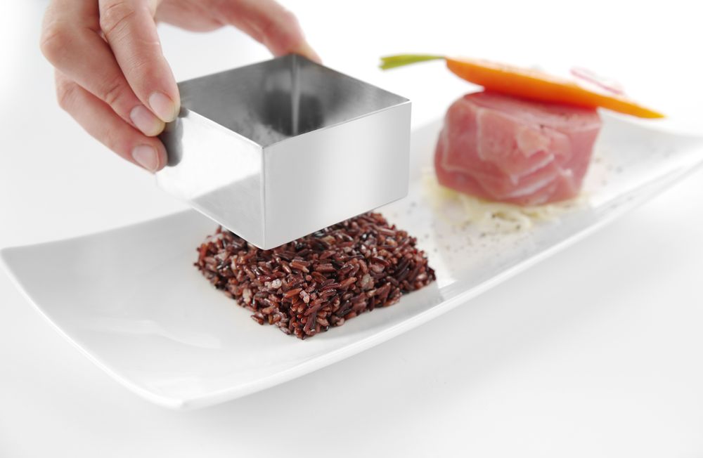 Anello impiattamento e pressa quadra, HENDI, anello, 80x80x(H)45mm