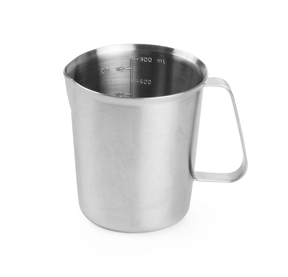 Caraffa graduata acciaio, HENDI, 0,5L, ⌀90x(H)105mm