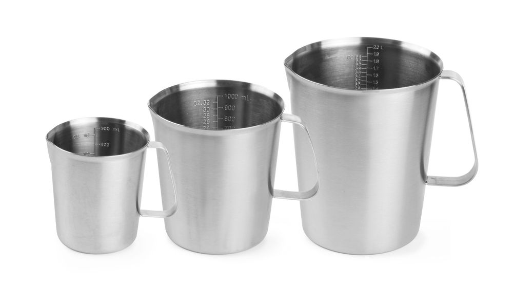 Caraffa graduata acciaio, HENDI, 0,5L, ⌀90x(H)105mm