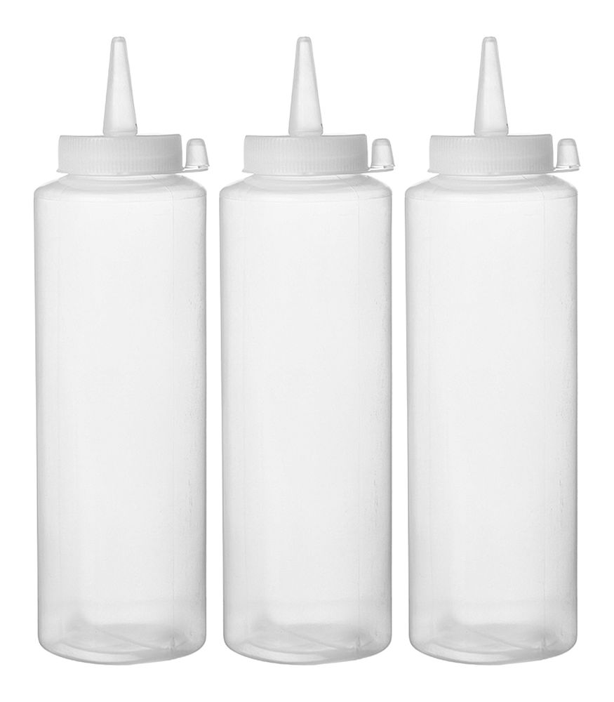 Bottiglie dosatrici - 3 pezzi, HENDI, 0,35L, Trasparente, 3 pezzi, ⌀55x(H)205mm