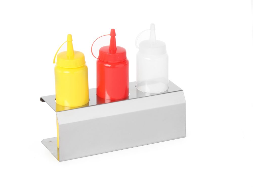 Supporto per dispenser., HENDI, 3 alloggiamenti da ø 50 mm, 209x80x(H)78mm