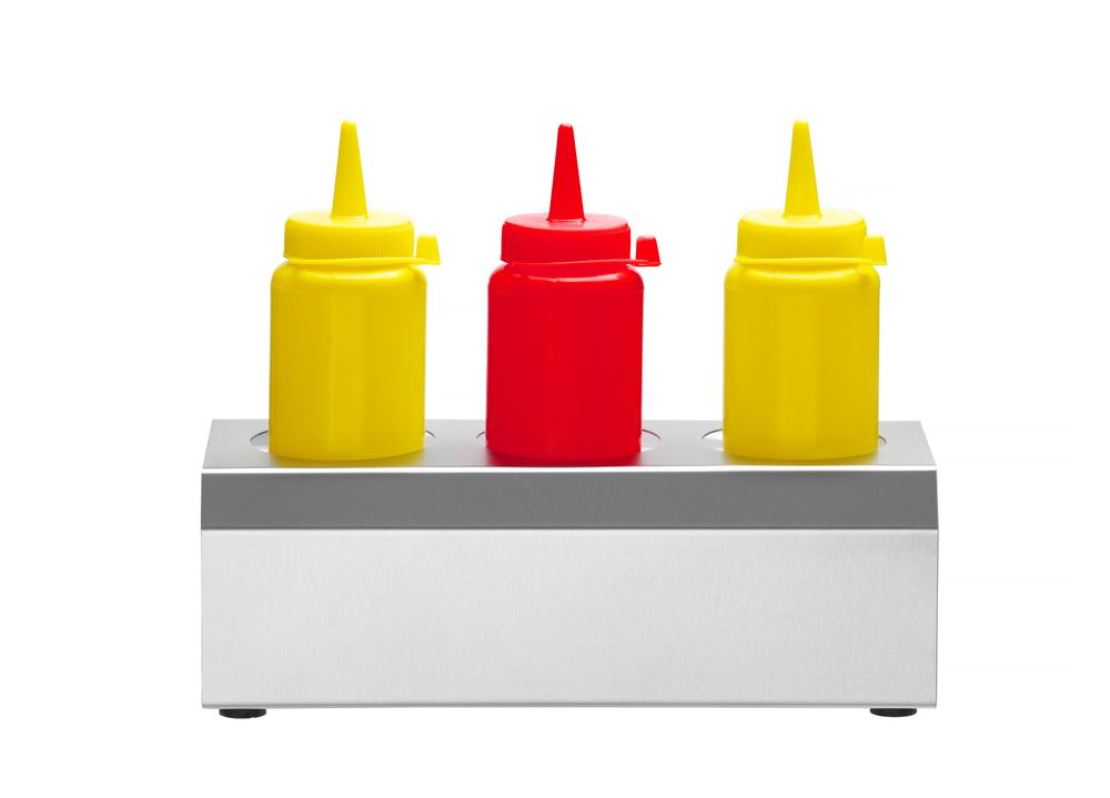 Supporto per dispenser., HENDI, 3 alloggiamenti ø57 mm, 229x90x(H)78mm