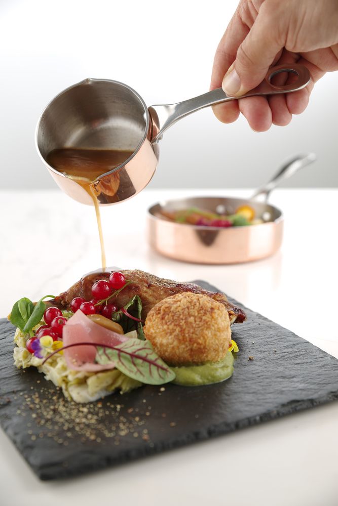 Mini padella con manico, HENDI, 0,05L, ⌀50x(H)30mm