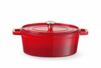 Casseruola in ghisa vetrificata., HENDI, 4,4L, Rosso, 365x290x(H)115mm