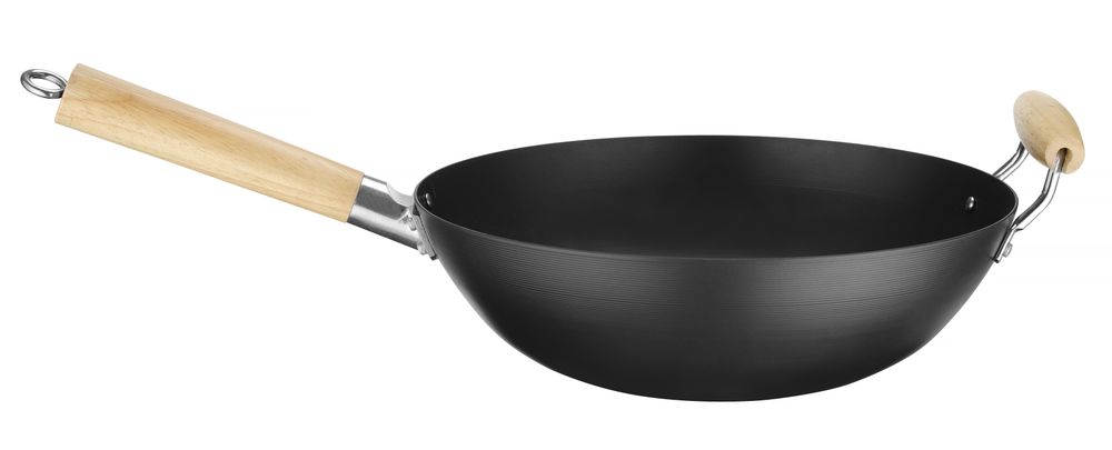 Wok con manico in legno, HENDI, ⌀324x565mm