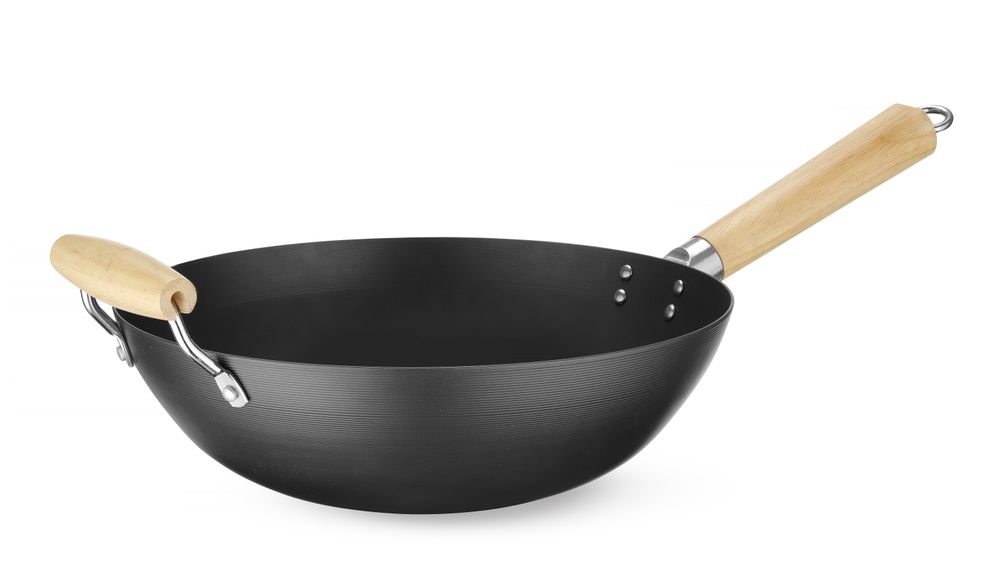 Wok con manico in legno, HENDI, ⌀324x565mm
