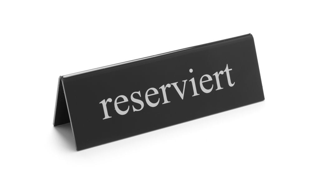 Targhetta riservato, HENDI, reserviert, 130x30x(H)38mm