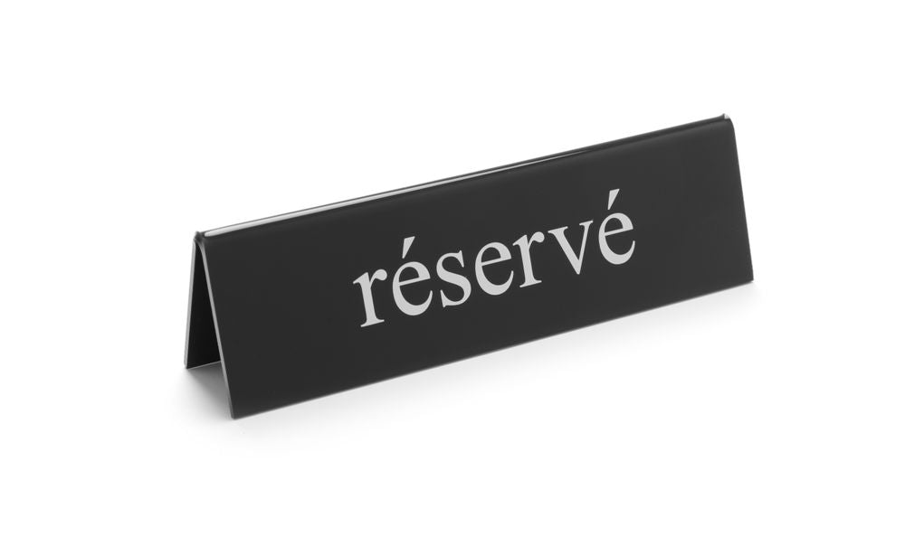 Targhetta riservato, HENDI, réservé, 130x30x(H)38mm