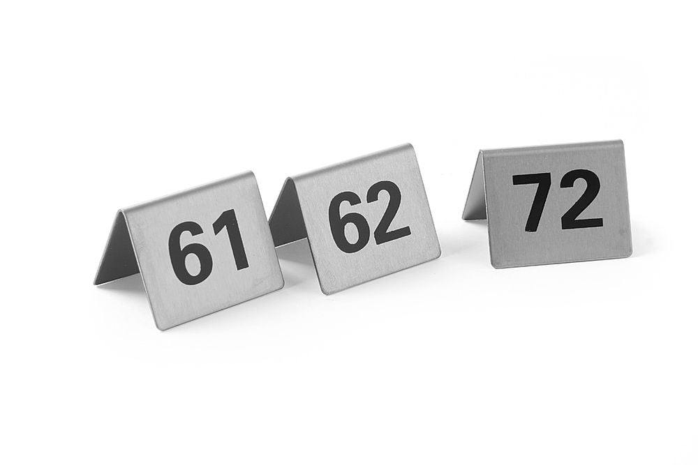 Targhette numerazione tavoli, HENDI, Numero 61-72, 50x35x(H)40mm