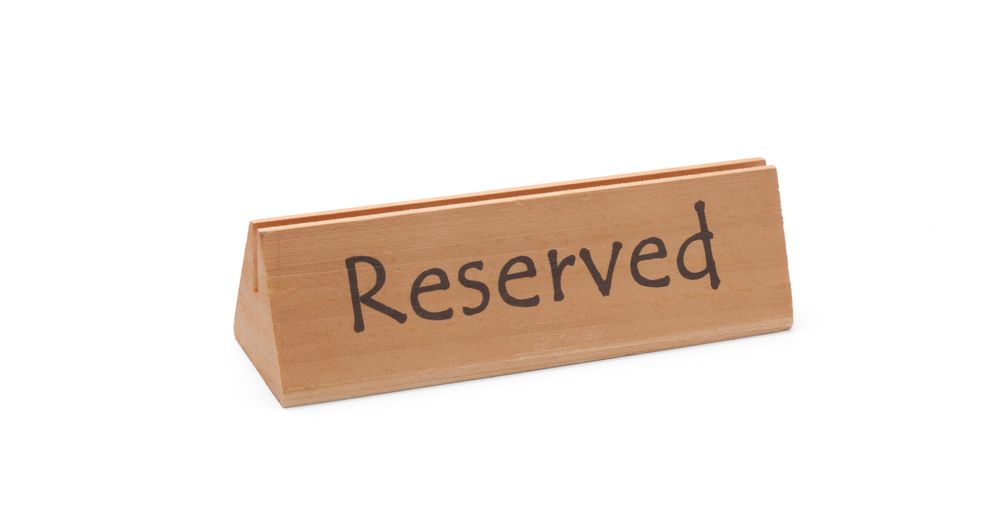 Targhetta riservato, HENDI, "reserved", 152x44x(H)44mm