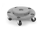Carrello per contenitore rifiuti rotondo, AmerBox, compatibile con 691038, Grigio chiaro, ⌀455x(H)165mm