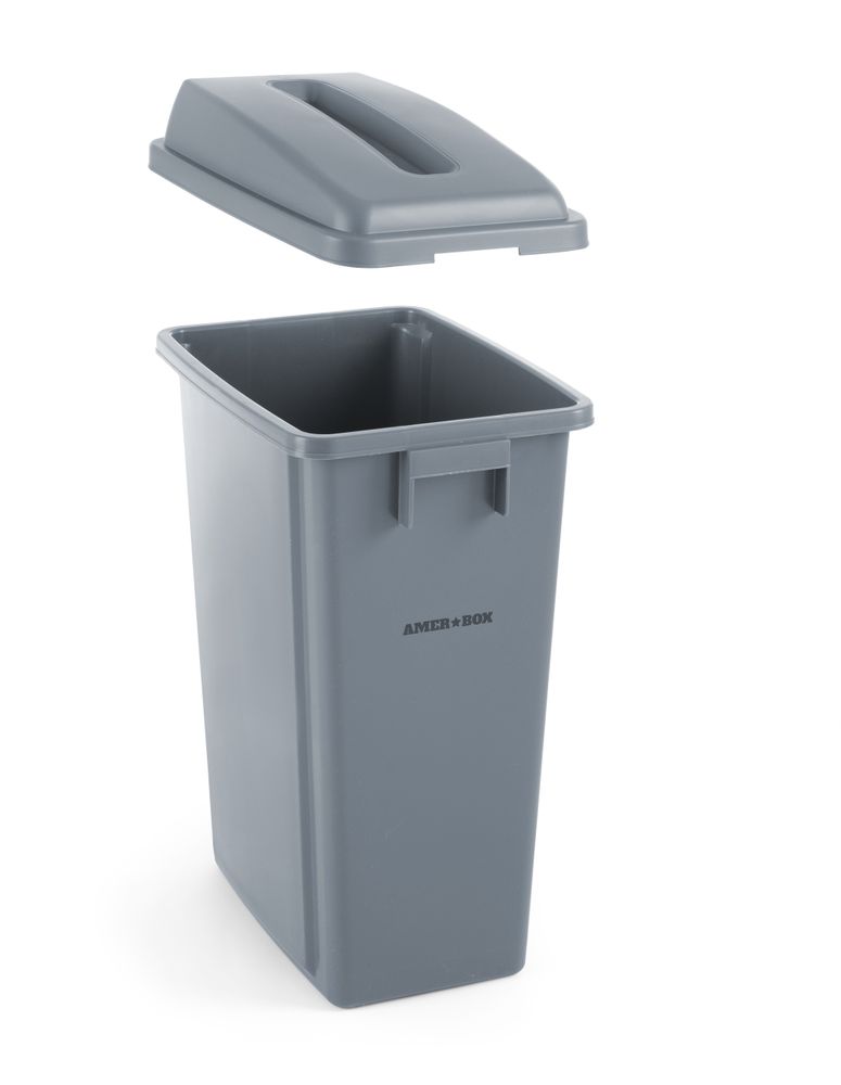 Coperchio con apertura per contenitore rettangolare da 60 l, HENDI, Grigio chiaro, 660x470x(H)30mm