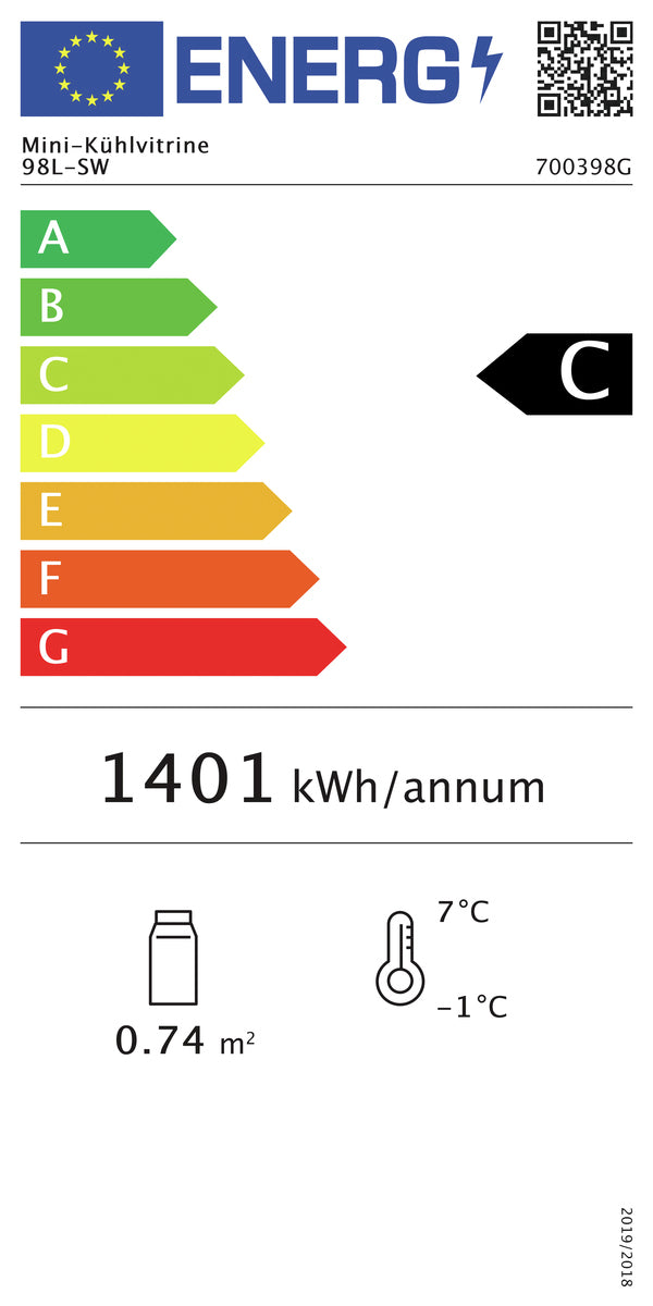 Mini vetrina refrigerata 98L-SW