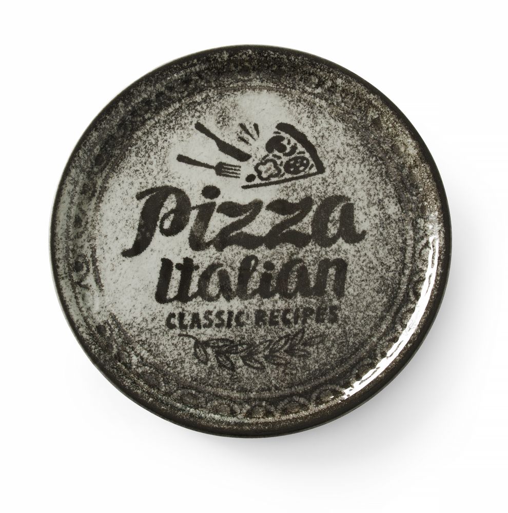 Piatto pizza Collezione Ricette Nero., HENDI, Nero, ⌀310mm