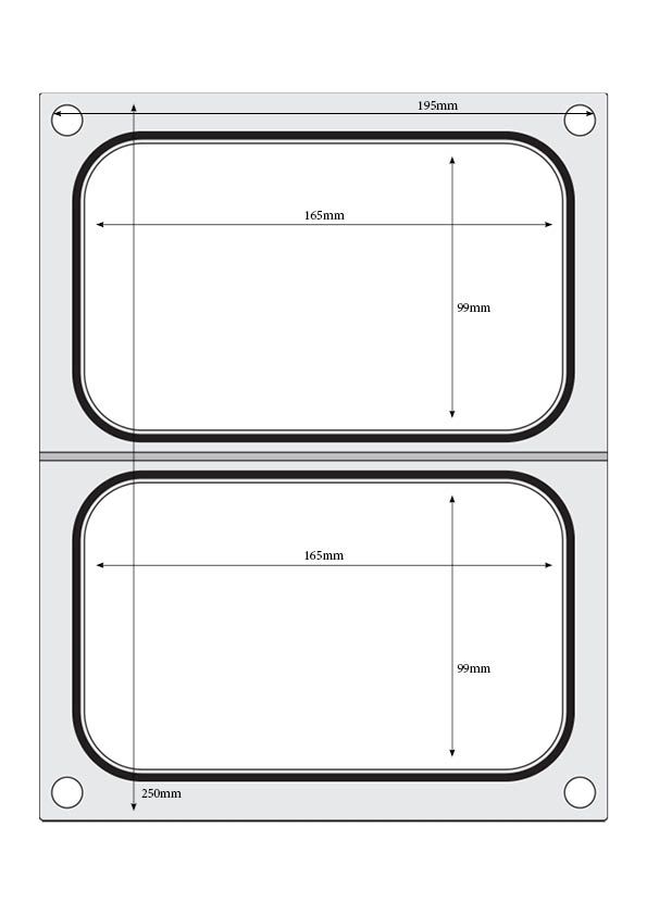 Matrice sigillante per vaschette, HENDI, 2x recipiente 178x113 mm