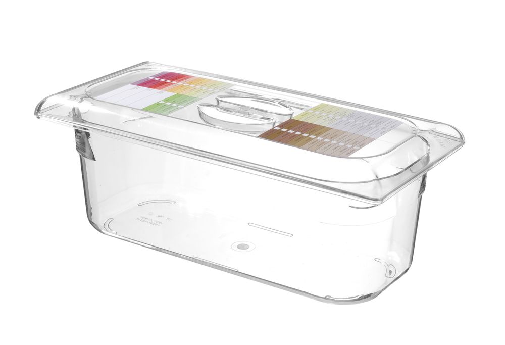 Vasca da gelato in policarbonato, HENDI, 5L, Trasparente, 360x165x(H)120mm