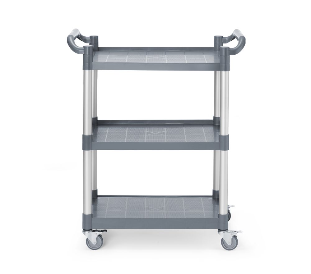 Carrello di servizio in polipropilene a 3 scaffali, piccolo, AmerBox, 800x420x(H)945mm