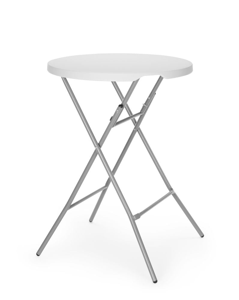 Tavolo Bar, AmerBox, Carico massimo 80 Kg., Bianco, ⌀800x(H)1100mm