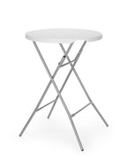 Tavolo Bar, AmerBox, Carico massimo 80 Kg., Bianco, ⌀800x(H)1100mm