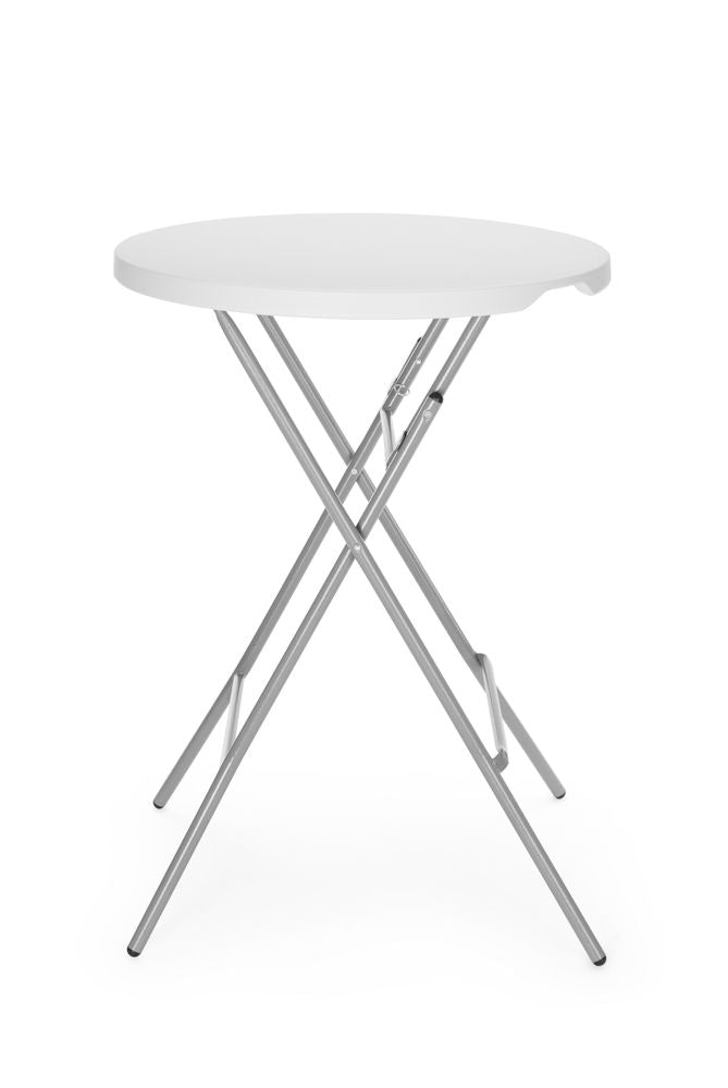 Tavolo Bar, AmerBox, Carico massimo 80 Kg., Bianco, ⌀800x(H)1100mm