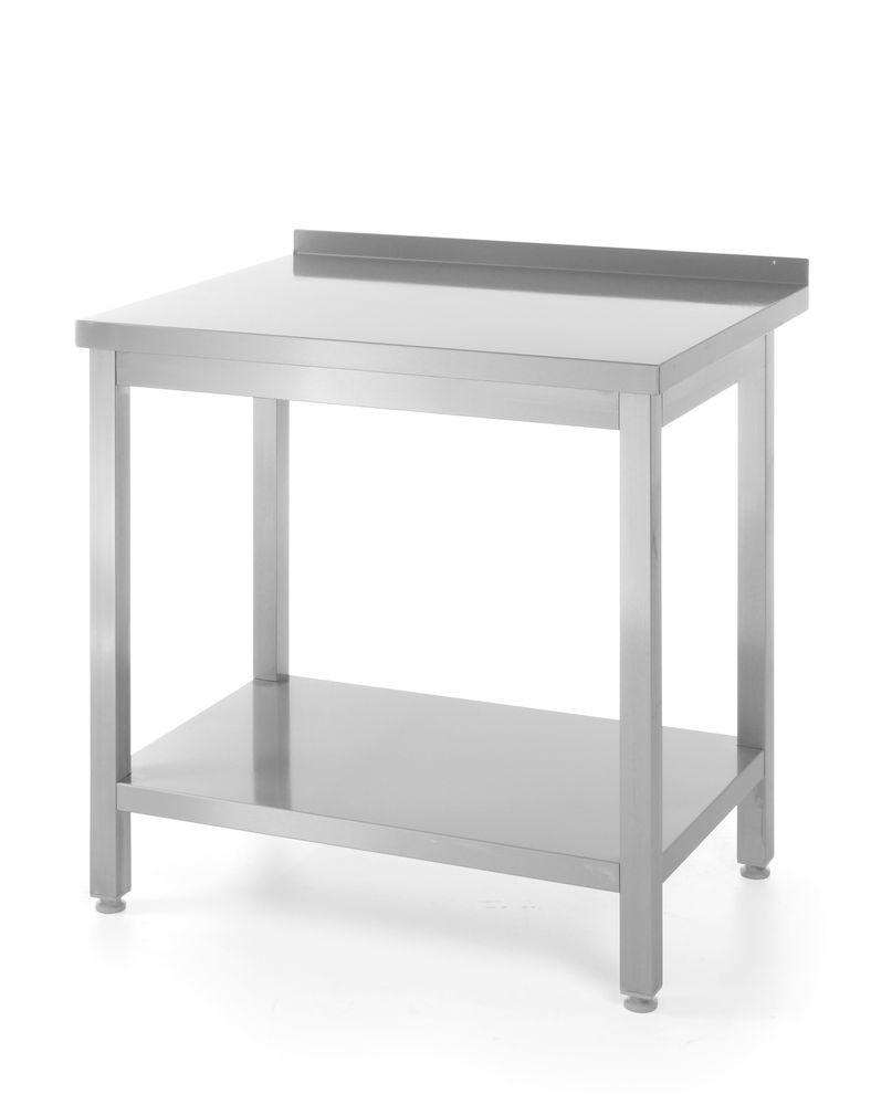 Tavolo a parete con ripiano – bullonato, profondità 600 mm, HENDI, Profi Line, 800x600x(H)850mm