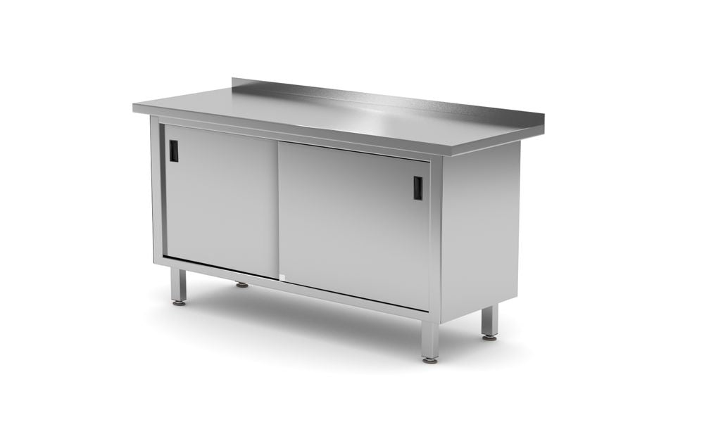 Armadio da tavolo a parete con porte scorrevoli – saldato, HENDI, Profi Line, 1600x600x(H)850mm
