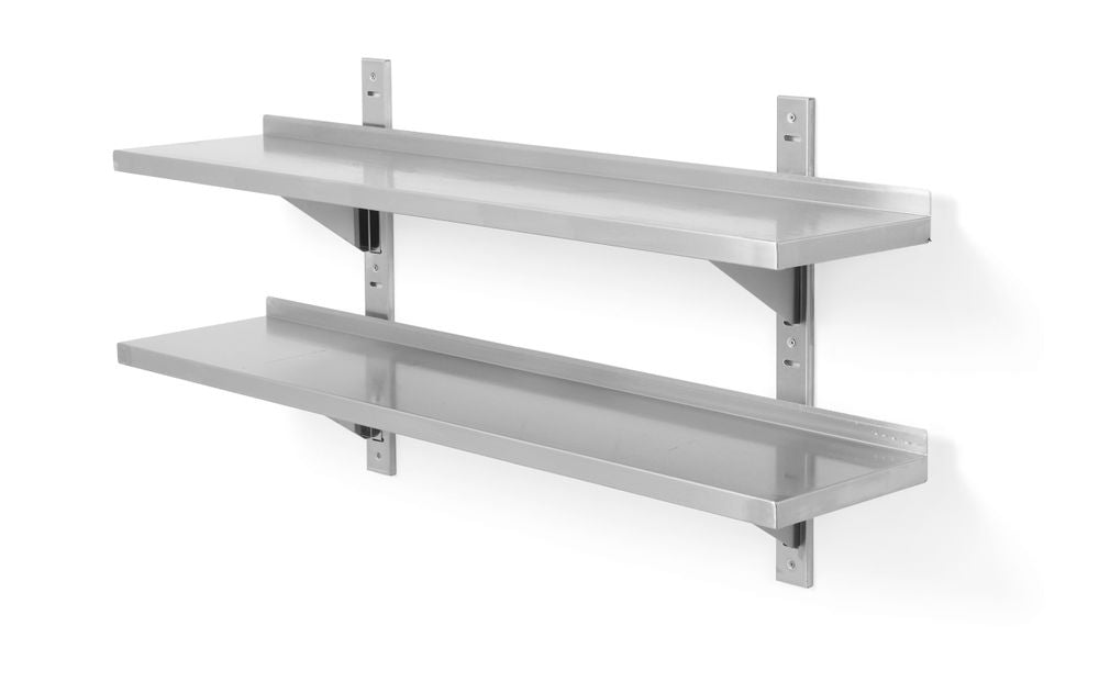 Ripiano a doppia parete, regolabile, con 2 staffe, HENDI, 1200x300x(H)600mm