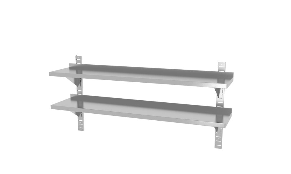 Ripiano a doppia parete, regolabile, con 2 staffe, HENDI, 1400x300x(H)600mm