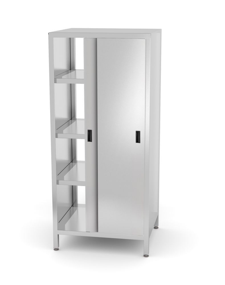 Armadio passante con porte scorrevoli - bullonato, HENDI, Kitchen Line, 800x700x(H)1800mm