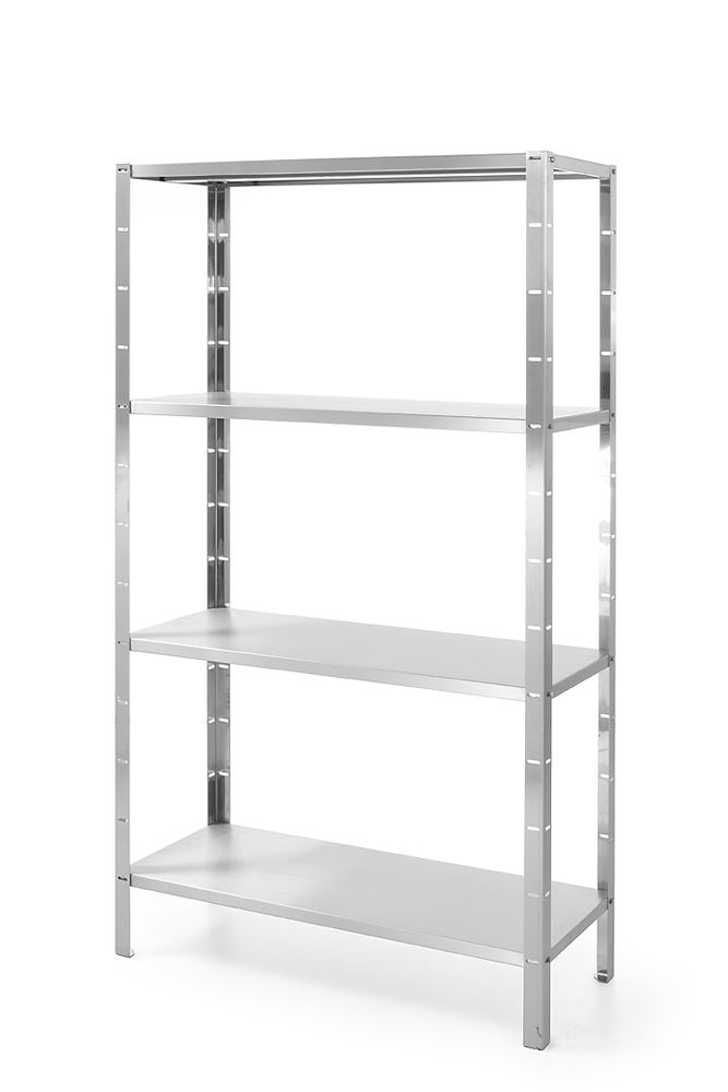 Rack di stoccaggio con 4 ripiani pieni - imbullonati, HENDI, Kitchen Line, 1000x400x(H)1800mm