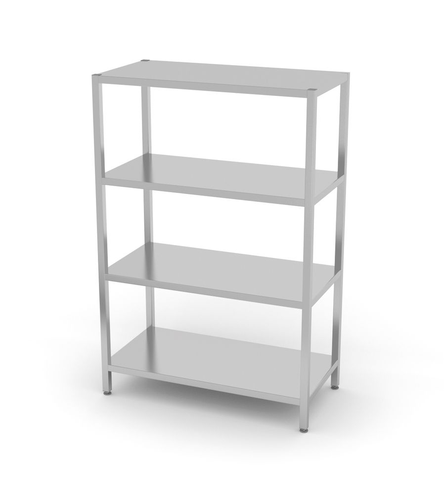Rack di stoccaggio con 4 ripiani pieni - imbullonati, HENDI, Kitchen Line, 1000x500x(H)1800mm