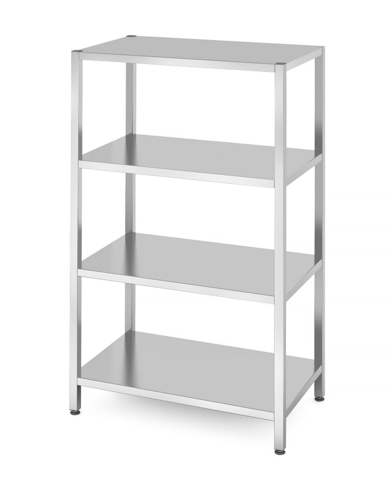 Rack di stoccaggio con 4 ripiani pieni - imbullonati, HENDI, Kitchen Line, 1000x600x(H)1800mm