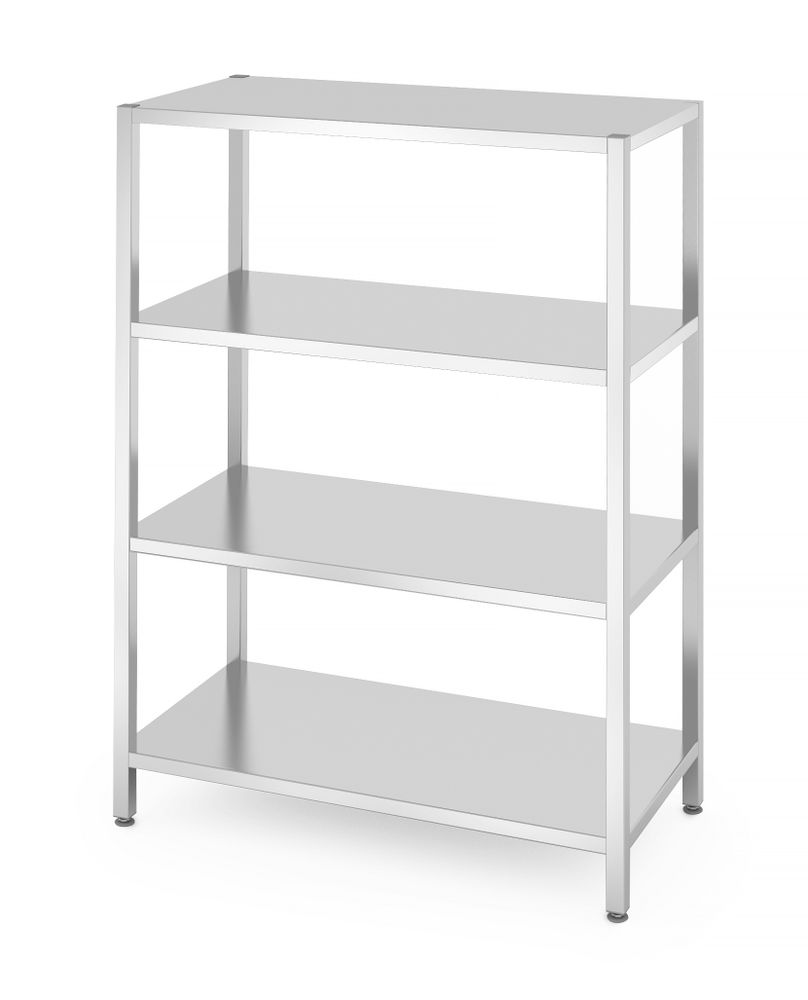 Rack di stoccaggio con 4 ripiani pieni - imbullonati, HENDI, Kitchen Line, 1200x600x(H)1800mm