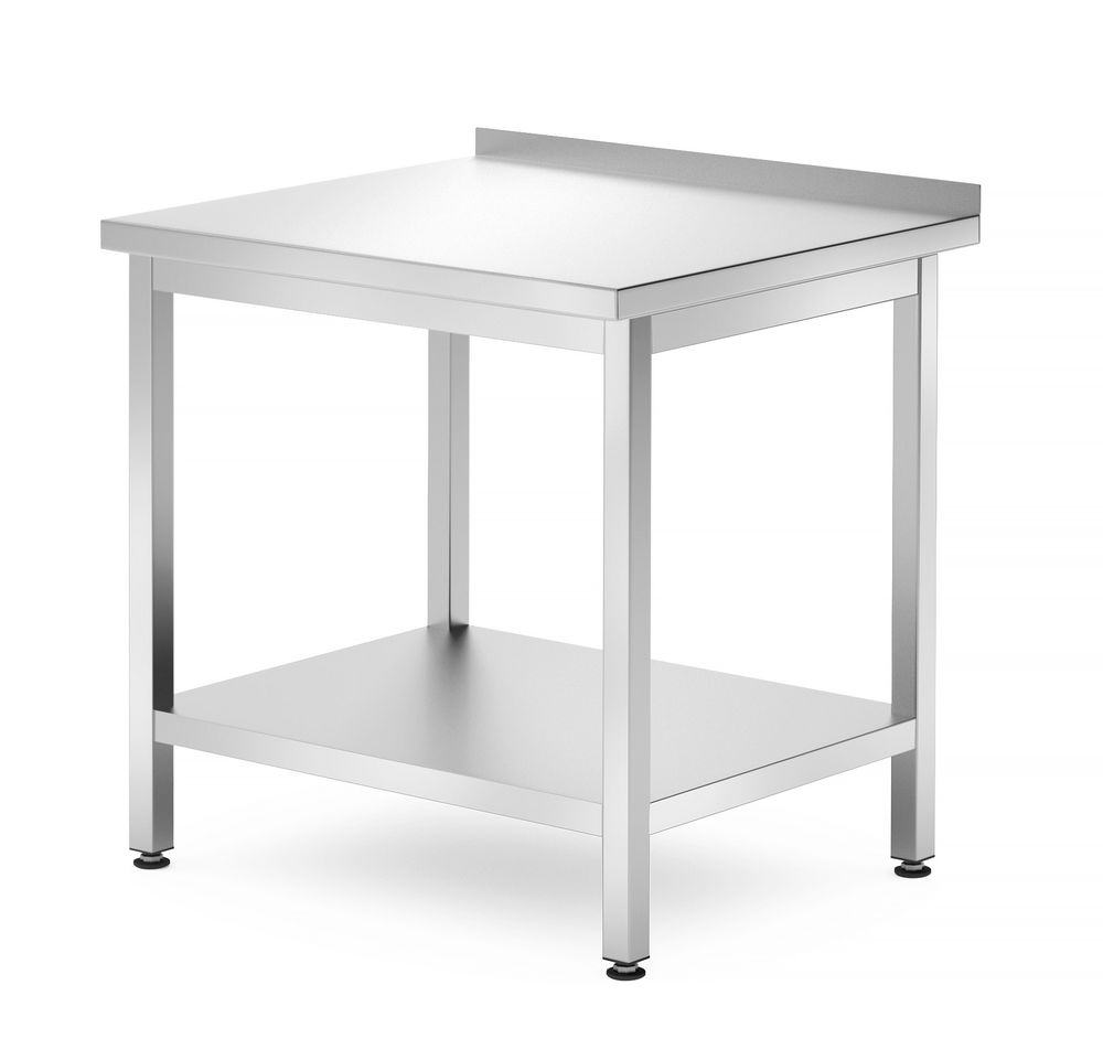 Tavolo a parete con ripiano - bullonato, profondità 700 mm, HENDI, Profi Line, 800x700x(H)850mm