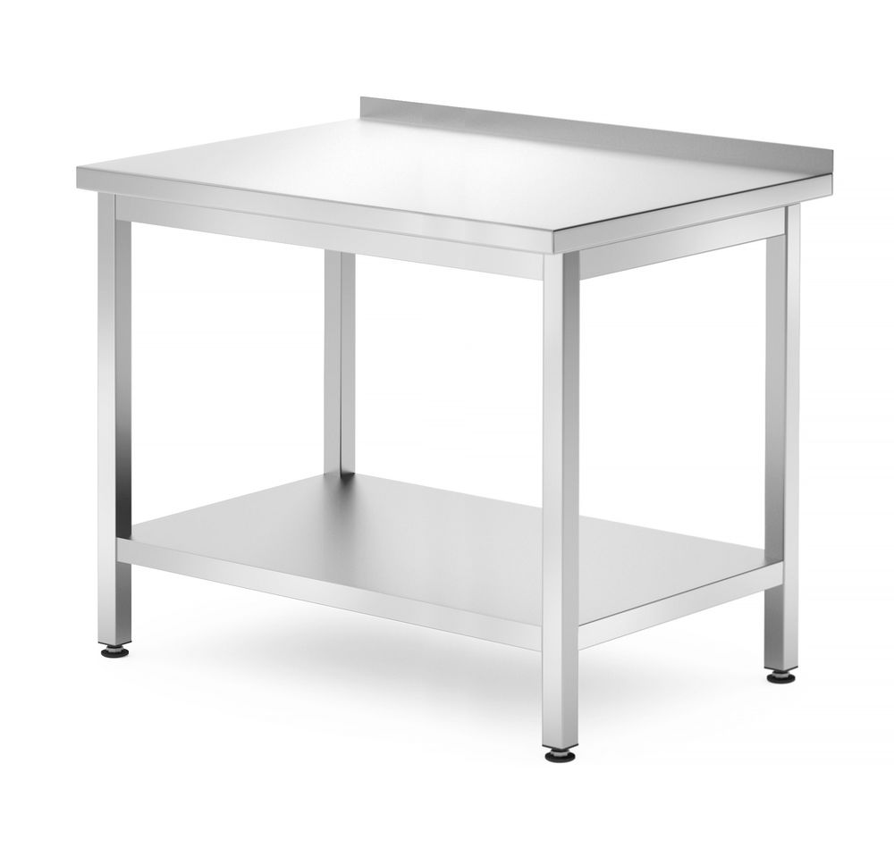 Tavolo a parete con ripiano - bullonato, profondità 700 mm, HENDI, Profi Line, 1000x700x(H)850mm