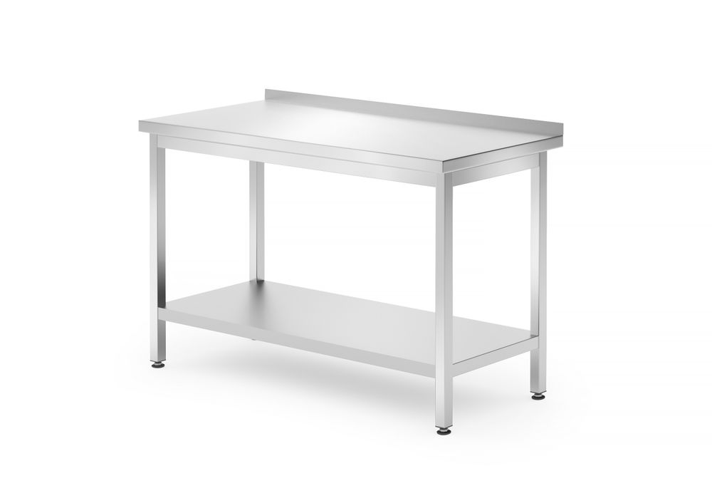 Tavolo a parete con ripiano - bullonato, profondità 700 mm, HENDI, Profi Line, 1200x700x(H)850mm