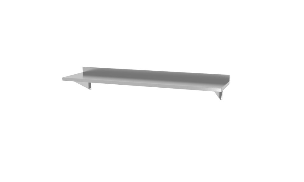 Ripiano a parete, con 2 staffe, HENDI, 1200x300x(H)250mm