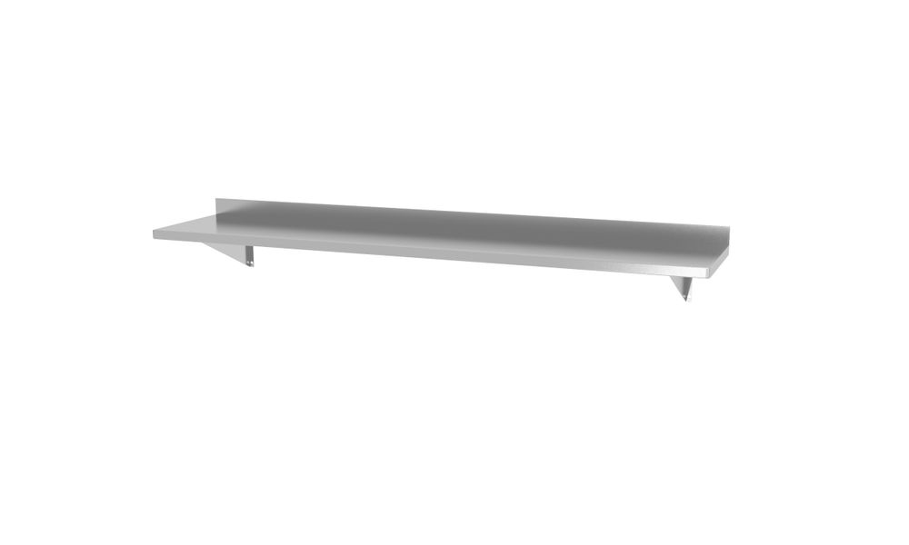 Ripiano a parete, con 2 staffe, HENDI, 1400x300x(H)250mm