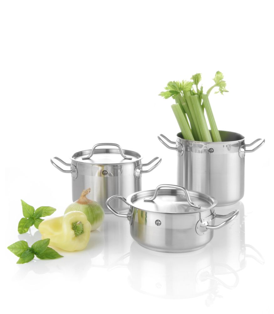 Pentola per stufato bassa - con coperchio, HENDI, Profi Line, 1,5L, ⌀160x(H)75mm