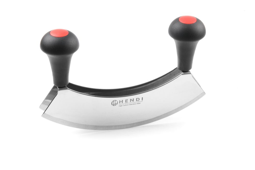 Mezzaluna doppia per tritare, HENDI, doppia lama, Nero, 215x150mm