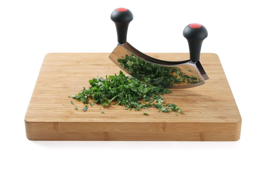 Mezzaluna doppia per tritare, HENDI, doppia lama, Nero, 215x150mm