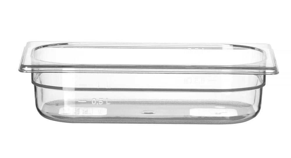 Contenitore Gastronorm 1/4, HENDI, Profi Line, GN 1/4, 1,8L, Trasparente, 265x162x(H)65mm