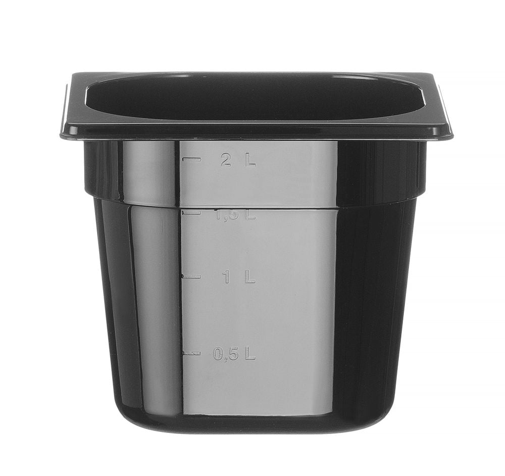 Contenitore Gastronorm 1/6, HENDI, Profi Line, GN 1/6, 2,4L, Nero, 176x162x(H)150mm