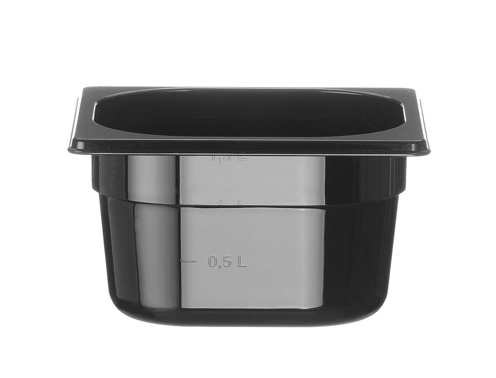 Contenitore Gastronorm 1/6, HENDI, Profi Line, GN 1/6, 1,6L, Nero, 176x162x(H)100mm