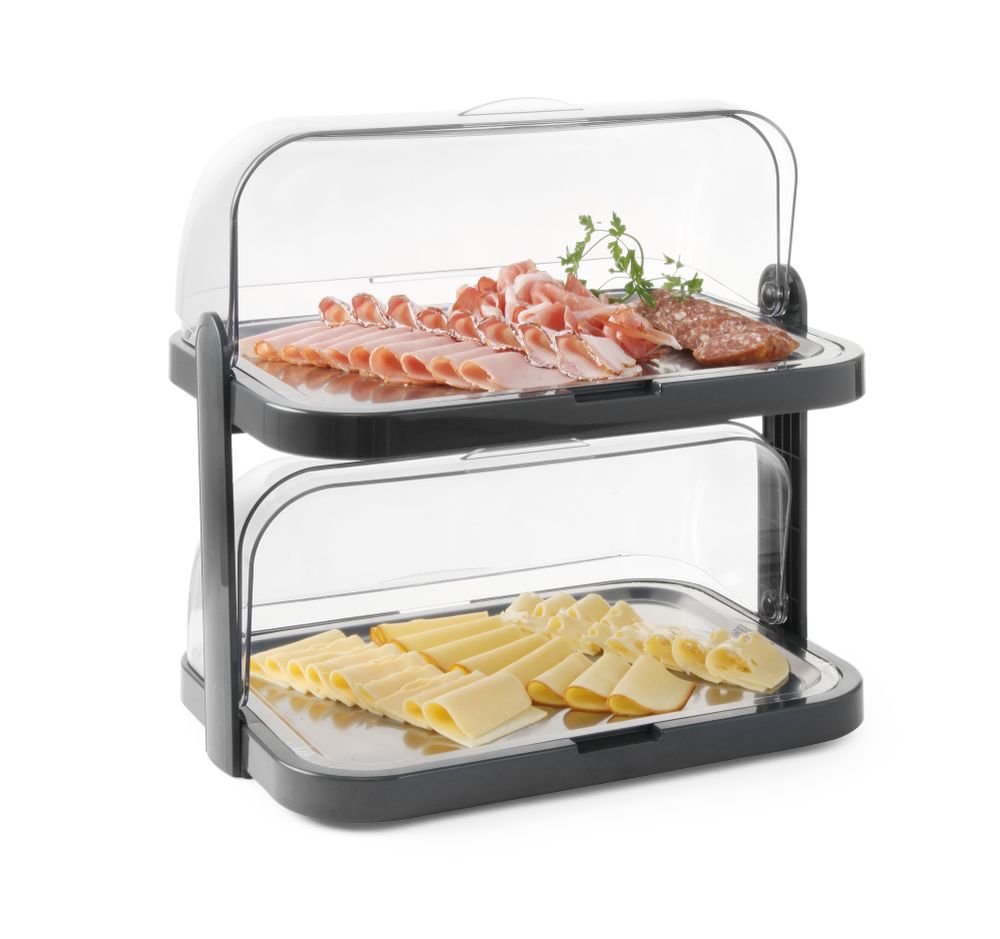 Display di raffreddamento doppio roll-top Duo UNIQ, HENDI, designed by Robert Bronwasser, Nero, 480x355x(H)480mm